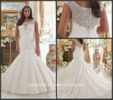 Illusion Sweetheart Bridal Gowns Pleated Tulle Beading Wedding Dress Mrl3206