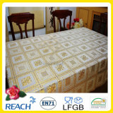 137 Cm Vinyl PVC Lace Crochet Table Cloth in Roll Gold/Silver Coated