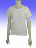 Summer 100% Cotton Women White Pure Color T Shirt