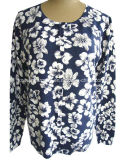 Ladies' Fashion Cardigan Sweater with Print (16-023)