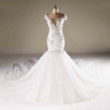 Hot Sale Crystal Applique Mermaid Wedding Dress Bridal Gown