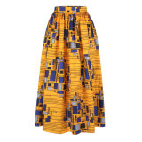 Women's African Print Skirt Dashik Dress, Casual High Waisted A Line Maxi Long Bohemia Skirt
