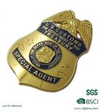 Custom Metal Zinc Alloy Gold Police Badge for Army