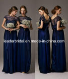 New Bridesmaid Dresses Navy Blue Lace Chiffon Empire Wedding Party Evening Dresses E139131