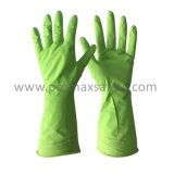 35g DIP Flocked Green Household Latex Glove with Ce Approved