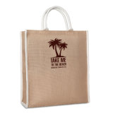 Jute Laminated Shopping Bag with Cotton Paddle and Trimming