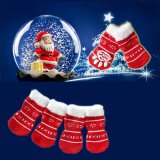 Christmas Series Popular Snowflake Non Slip Socks for Pet Dog