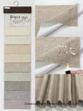 Home Textile Woven Polyester Fabric Waterproof Fr Flocking Linen Blackout Fabric for Window Curtain