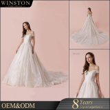 China Supply All Kinds of Ball Gown off-Shoulder Lace Appliqued Sweetheart Neckline Wedding Dress