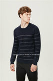 Wool Blend Round Neck Striped Knitting Men Sweater
