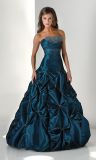 Long Peacock Taffeta Ball Gown Prom Gowns (PD3009)