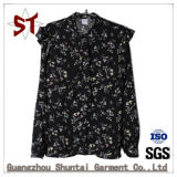 Fashionable Black Small Floral Comfortable Ladies Shirts