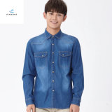 Fashion Popular Cotton Long Sleeves Men Denim Shirts with Double Pocket by Fly Jeans