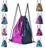 Glitter Drawstring Backpack Sequins Bag for Shopping Travel Sports Gym Yoga