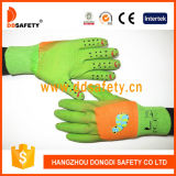 Ddsafety 2017 Green Flower Cotton Green Latex Glove