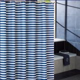 Stripes Printed Waterproof Anti-Crease Polyester Fabric Bathroom Shower Curtain (01S0008)