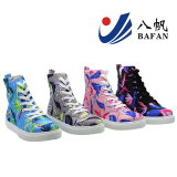 High Upper Leaf Print Fashion Sharp Casual Women Shoes Bf161092