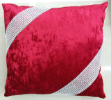 Hand-Made Decorative Cushion Hand-Sewing Diamond-Tape Pillow (XPL-21)