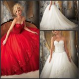 Red Color Accent Wedding Dress Bridal Ball Gown 1 Piece Drop Shipping Custom Wedding Dresses H132405