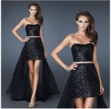 Black Sequin Discount Evening Dresses (DS016)