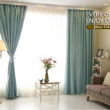 Modern Style Linen Solid Heat-Insulating Blackout Window Curtain Fabric (14F0015)