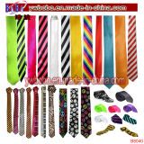 Neckwear Polyester Tie Plain Stripe Satin Tie Necktie Party Decoration (B8040)