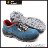 Blue Suede Leather Safety Shoe with Steel Toe (SN5162)