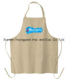 Promotional Custom Printed 100% Natural White Cotton Canvas Cloth Kitchen Cooking Apron