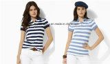 Fashion Womens Stripe Golf Polo Shirt