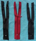 Black and Red Close End Nylon Zipper Rolls