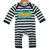 Black and White Stripes Newborn Baby Footie Pajamas