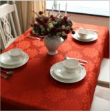 100% Polyester Solid Jacquard Tablecloth