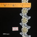 7cm Flower Floral Gold Embroidery Lace Trim for Wedding Bridal Garter Headband Dress Lace Hme852
