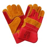 Cow Split Leather Cut Resistant Double Palm Working Safety Gloves