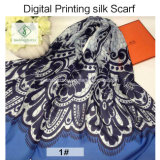 2017 New Design Digital Printed Shawls Fashion Lady Silk Scarf