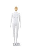 Bright White Female Mannequin with Wood Color Face