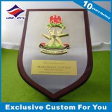 Wholesale Smooth Metal +MDF Wooden Shield Plaque Medal /Trophy
