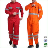 Orange Red Reflective Tape Hi-Vis Protective Overall Workwear Safety Suit