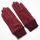Lady Fashion Pigskin Suede Leather Driving Gloves (YKY5206)
