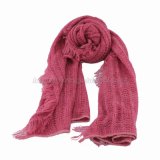 Fringed Knitted Scarf Made of Quality Yarn (GMK20-11)
