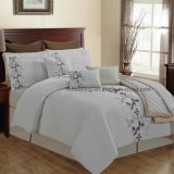 2017 New Elegant Style White Color Quilt Set Hotel Embroidery Bedding Set