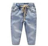 Promotion Little Baby Boys Girls Cotton Jeans Kids Children Jeans, Skinny Jeans, Pull on Jeans