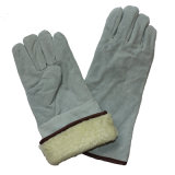 Cow Split Leather Winter Warm Boa Full Lining Welding Gloves