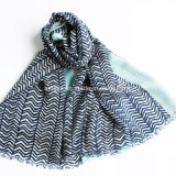 100% Worsted Wool Printed Stole Shawl (AHY30003334)