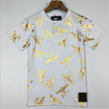 Hot Stamping Printed Men's T-Shirt with Round Collar