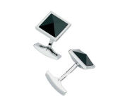 Crystal Cuff Link with High-Polished Finish