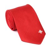 Bright Red Solid Cross Custom Made Tie Pure Silk Top Quality Logo Neck Tie Formal Uniform Dress Accessories Evening Party Tie