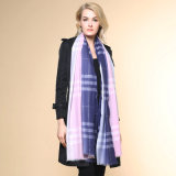 Women Fashion Checked Pattern 100% Cashmere Winter Shawl (YKY4519)