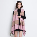 Women Fashion Striped Viscose Nylon Knitted Shawl Vest (YKY4525)