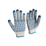 Cotton Glove with Wavy Dotted PVC Coating for Garden